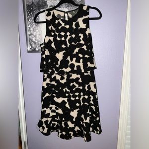 BANANA REPUBLIC PRELOVED COWPRINT BLACK&WHITE DRESS